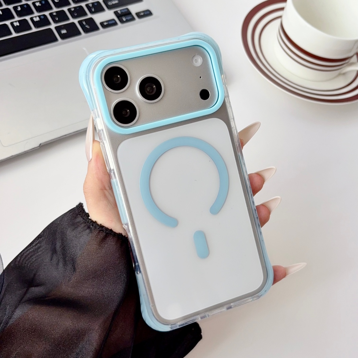 Rugged Armor Case - เคสกันกระแทกใสแบบแม่เหล็กพร้อมถุงลมนิรภัยสำหรับ iPhone 18 17 16 15