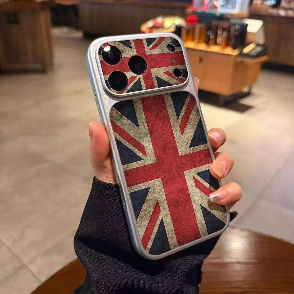 Phone Cases Uk - เคสโทรศัพท์ลายธงชาติอังกฤษ ชุบเงิน หนังแกะ สำหรับ iPhone 17