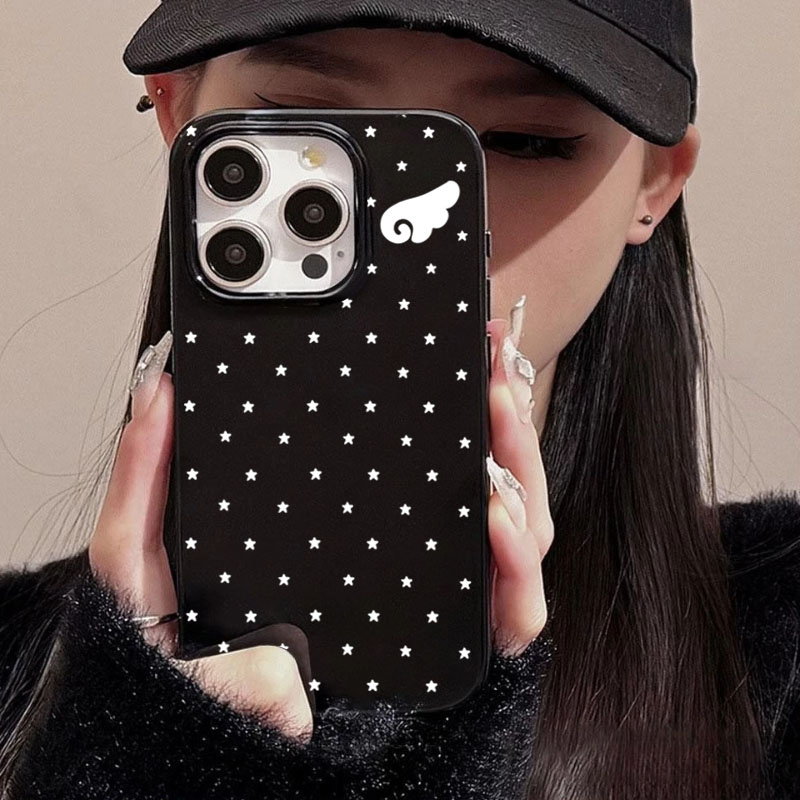 Phone Cases Xr Cute - เคสโทรศัพท์ลายปีกนางฟ้าสีดำน่ารักสำหรับ iPhone 18 Pro, iPhone 15,
