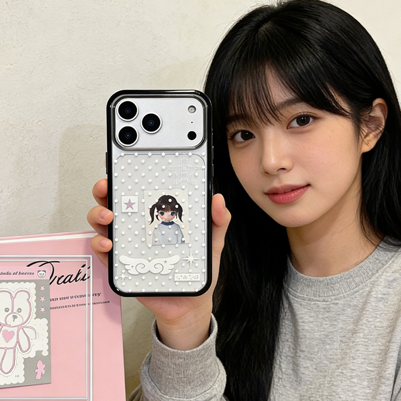 Phone Cases Y2K - เคสโทรศัพท์ลายจุดปักดาวสไตล์สาวเกาหลี สำหรับ iPhone 17 16 15