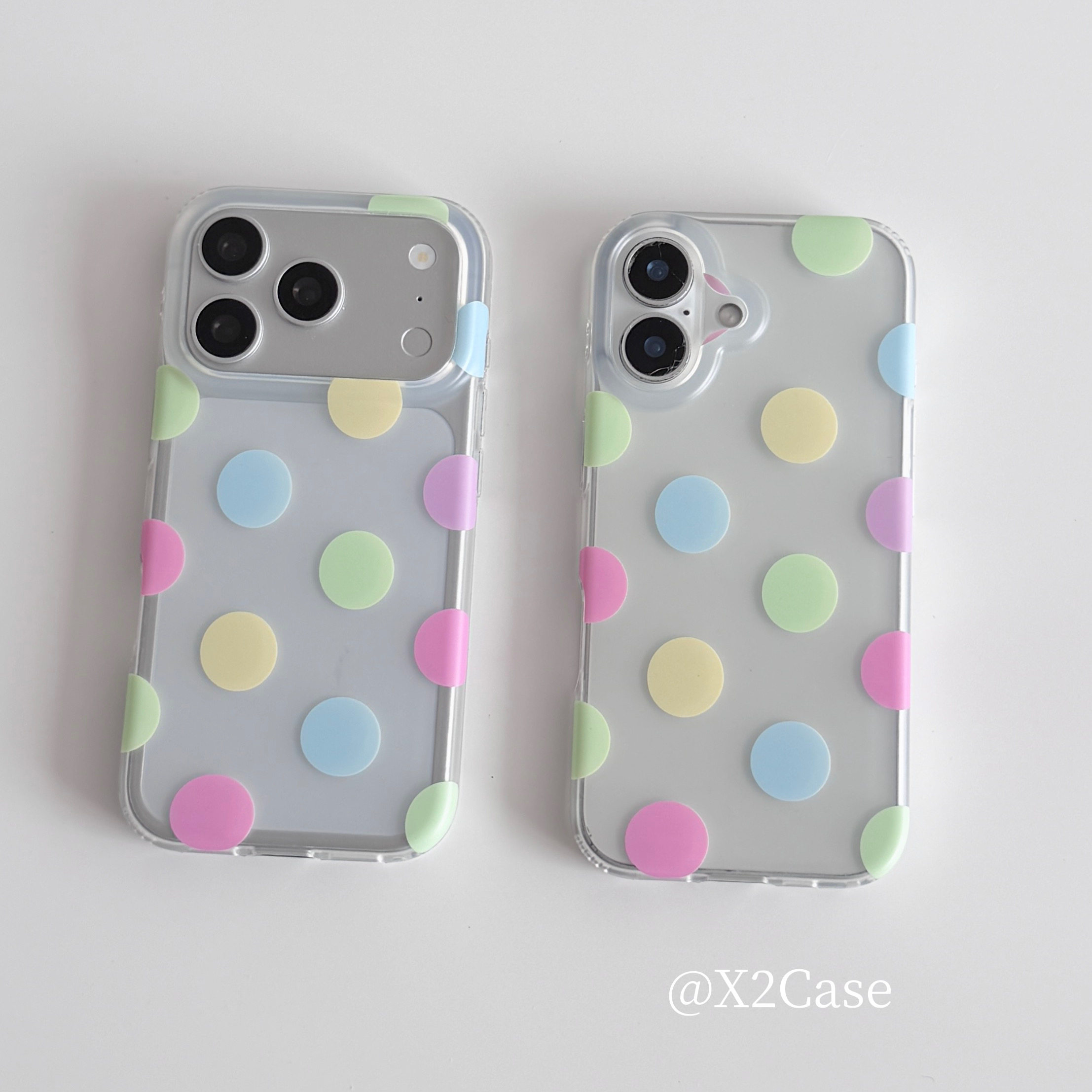 Phone Cases Y2K - เคสโทรศัพท์ลายจุดสีสันสดใสแบบด้านจากเกาหลี สำหรับ iPhone Ultra18 17Air 16