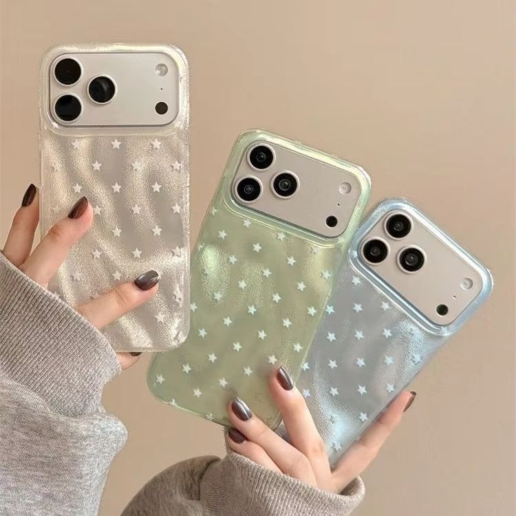 Phone Cases Y2K - เคสโทรศัพท์ลายดาวห้าแฉกสีเขียวสไตล์เกาหลี สำหรับ iPhone Ultra 18 17