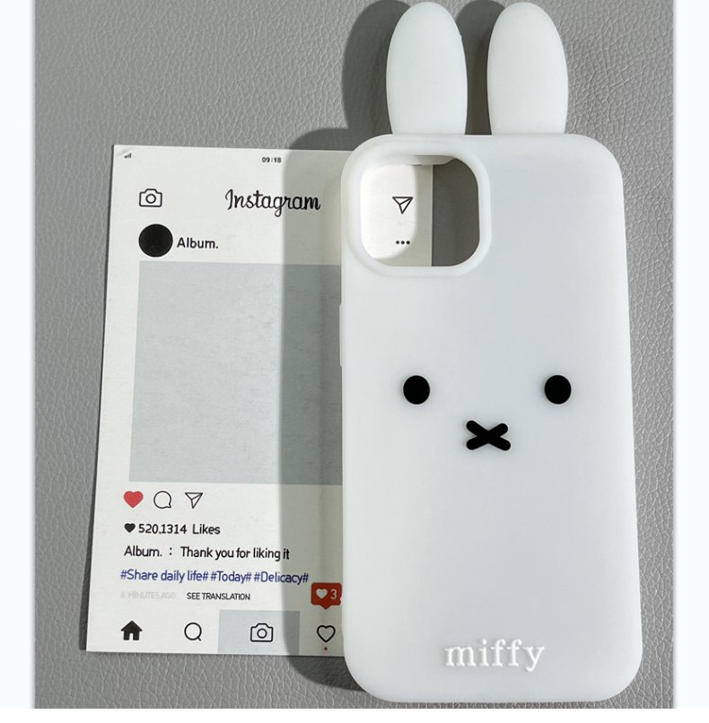 Phone Cases Kawaii - เคสโทรศัพท์ลายการ์ตูนมิฟฟี่ กระต่ายน่ารักแบบ 3 มิติ สำหรับ iPhone