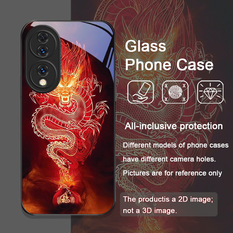 Creative รูปแบบมังกรกระจกนิรภั - Phone Cases Honor บทวิจารณ์และราคา