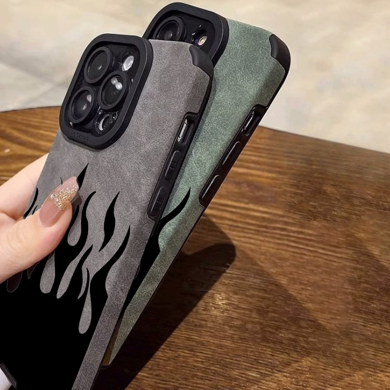 เคสลายเปลวไฟสีดำสุดเท่สำหรับ i - Phone Cases Y2K บทวิจารณ์และราคา