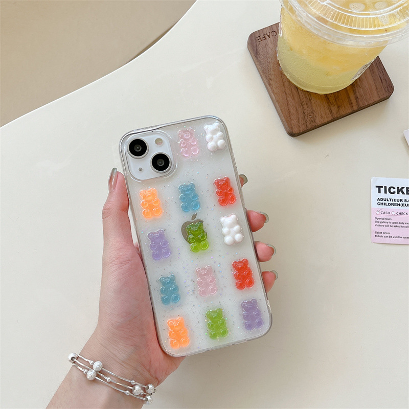 น่ารัก 3D สีสันหมี DROP กาวเคส - Phone Cases Xr Cute บทวิจารณ์และราคา