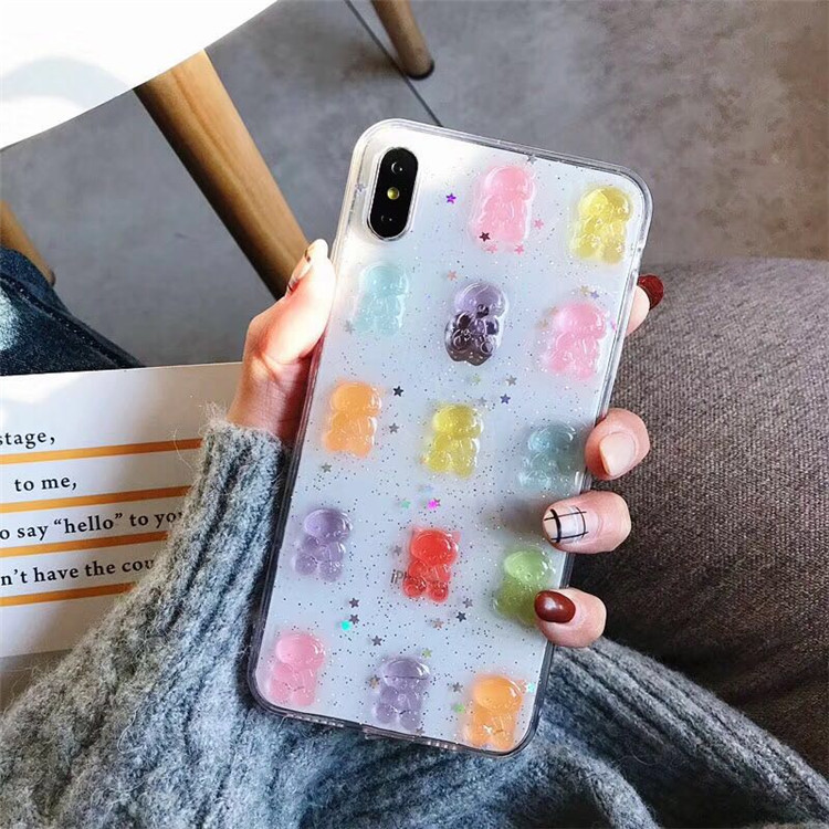 น่ารัก 3D สีสันหมี DROP กาวเคส - Phone Cases Xr Cute บทวิจารณ์และราคา