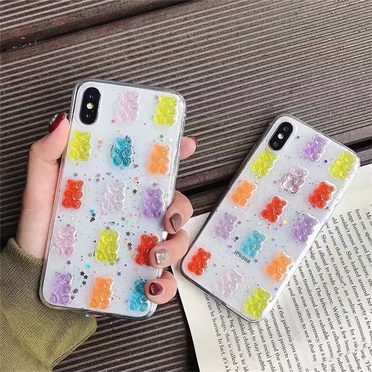 น่ารัก 3D สีสันหมี DROP กาวเคส - Phone Cases Xr Cute บทวิจารณ์และราคา