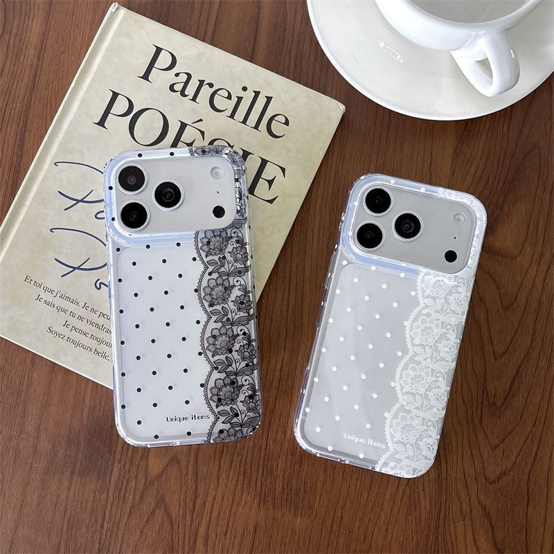 เคสโทรศัพท์ลายจุดลูกไม้สีขาวดำ - Phone Cases Kawaii บทวิจารณ์และราคา