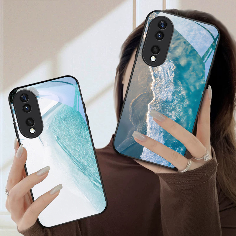 เคสโทรศัพท์แก้วลายคลื่นสีขาวสำ - Phone Cases Honor บทวิจารณ์และราคา