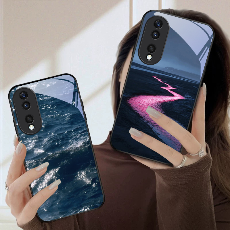 เคสโทรศัพท์แก้วลายคลื่นสีขาวสำ - Phone Cases Honor บทวิจารณ์และราคา